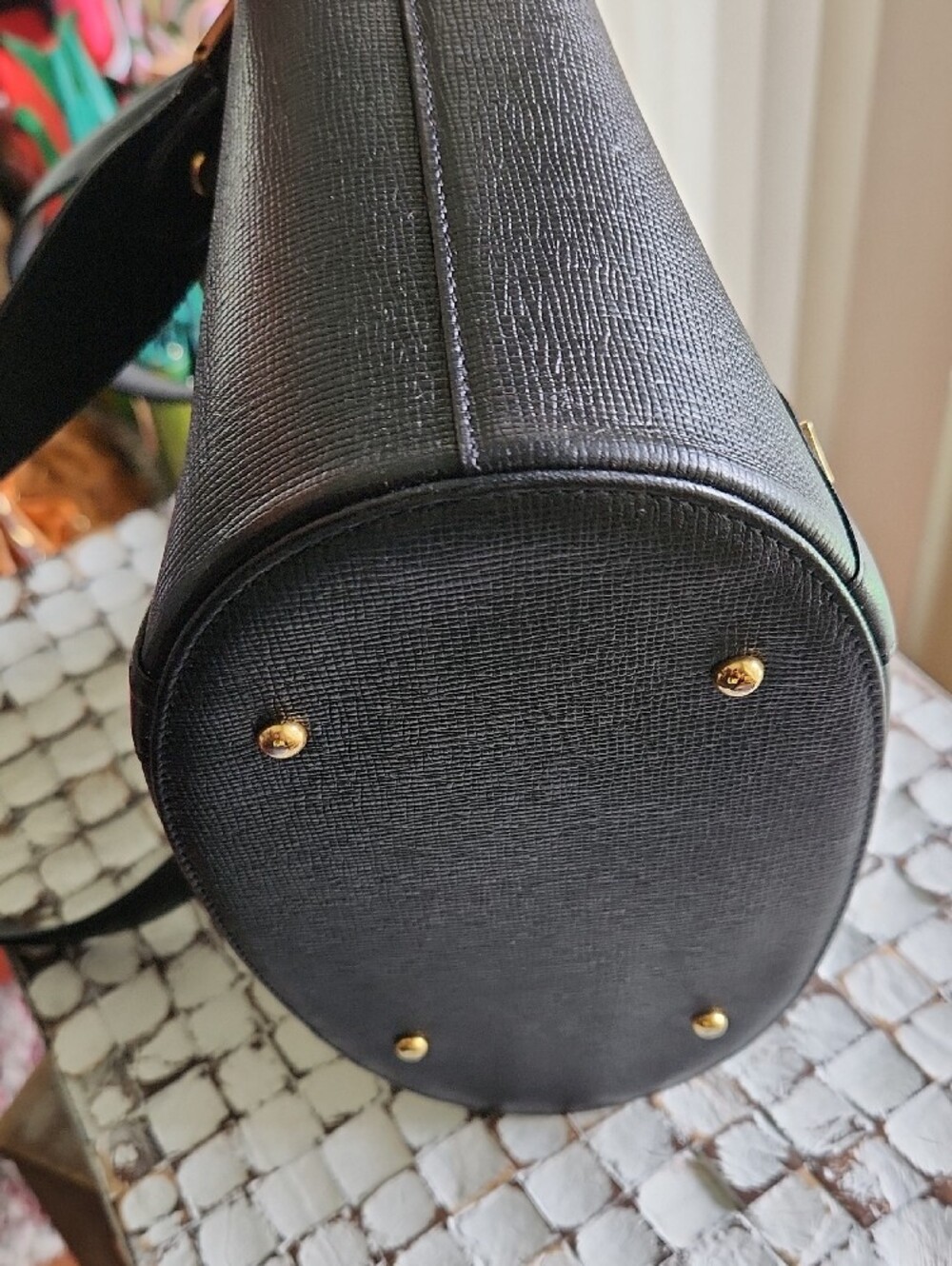 MCM Black Leather Tote Bag with Gold Hardware - Picture 7 of 14